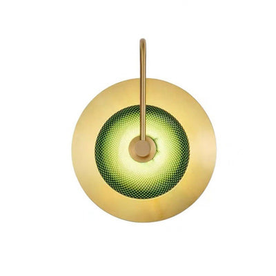 Contemporary Creative Round Glass Iron LED Wall Scone Lamp For Bedroom