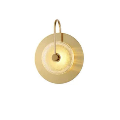 Contemporary Creative Round Glass Iron LED Wall Scone Lamp For Bedroom