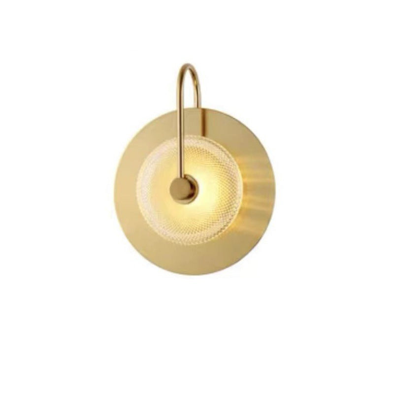 Contemporary Creative Round Glass Iron LED Wall Scone Lamp For Bedroom