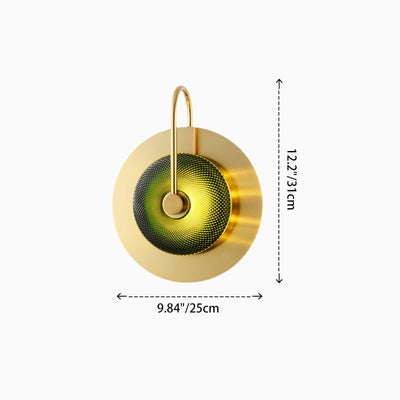 Contemporary Creative Round Glass Iron LED Wall Scone Lamp For Bedroom