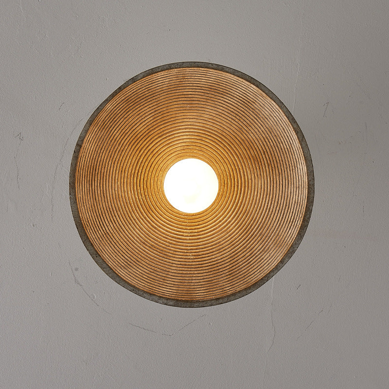 Traditional Vintage Dome Resin Iron 1-Light Semi-Flush Mount Ceiling Light For Living Room