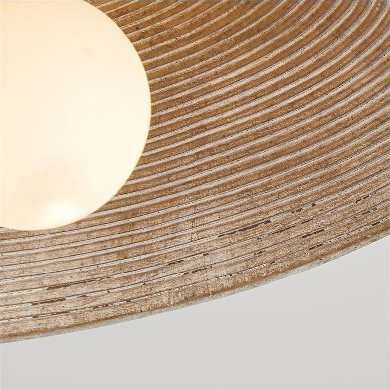 Traditional Vintage Dome Resin Iron 1-Light Semi-Flush Mount Ceiling Light For Living Room