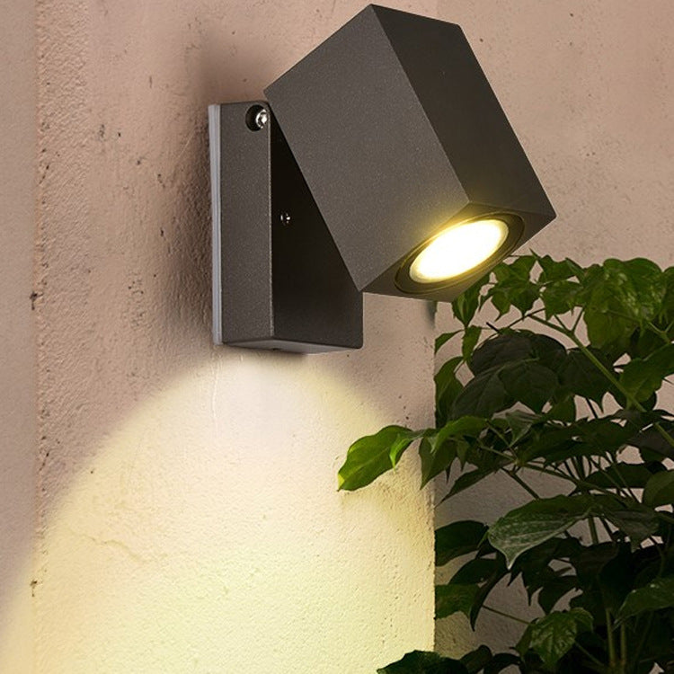 Modern Minimalist Rectangular Aluminum 1-Light Wall Sconce Lamp For Outdoor