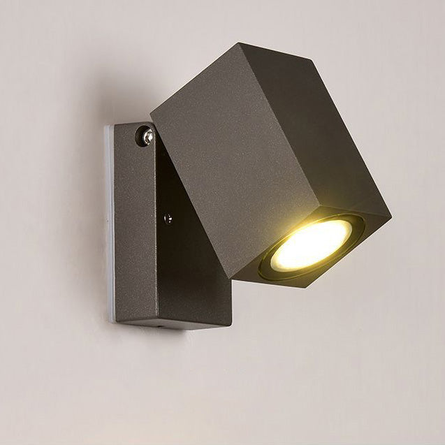 Modern Minimalist Rectangular Aluminum 1-Light Wall Sconce Lamp For Outdoor