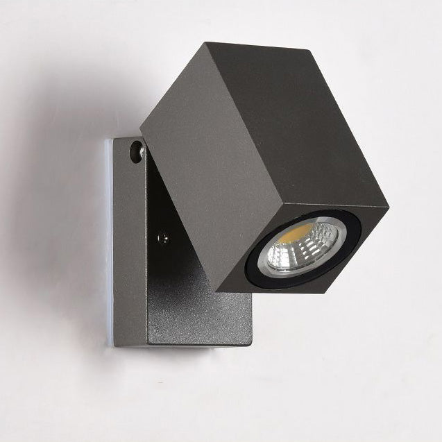 Modern Minimalist Rectangular Aluminum 1-Light Wall Sconce Lamp For Outdoor