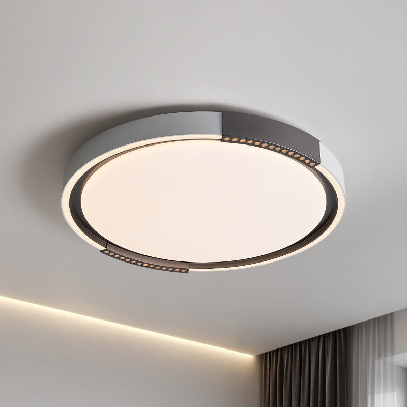 Contemporary Scandinavian Round Square Iron Acrylic LED Flush Mount Ceiling Light For Bedroom