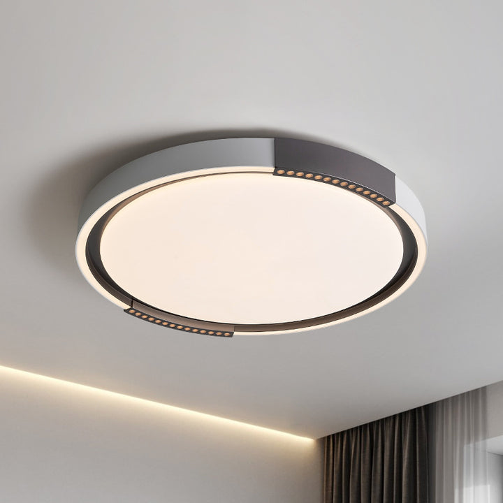 Contemporary Scandinavian Round Square Iron Acrylic LED Flush Mount Ceiling Light For Bedroom