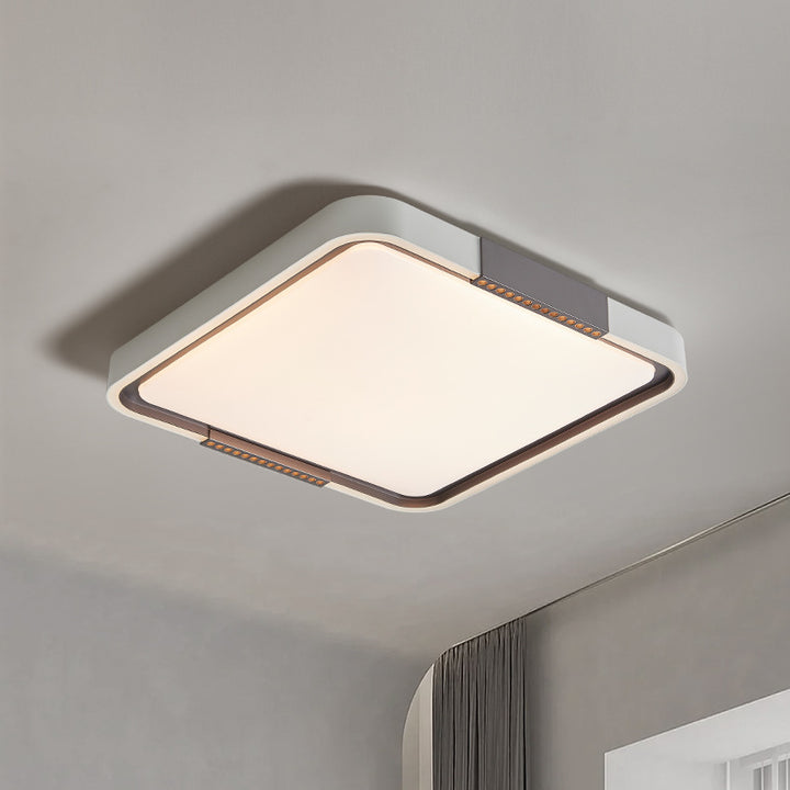 Contemporary Scandinavian Round Square Iron Acrylic LED Flush Mount Ceiling Light For Bedroom