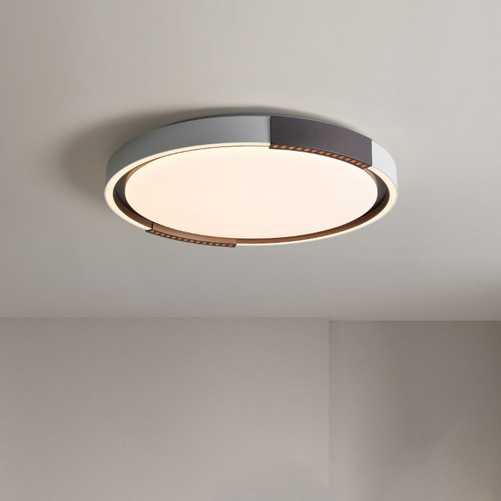 Contemporary Scandinavian Round Square Iron Acrylic LED Flush Mount Ceiling Light For Bedroom