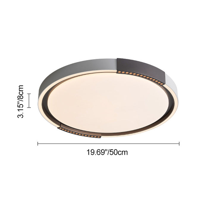 Contemporary Scandinavian Round Square Iron Acrylic LED Flush Mount Ceiling Light For Bedroom