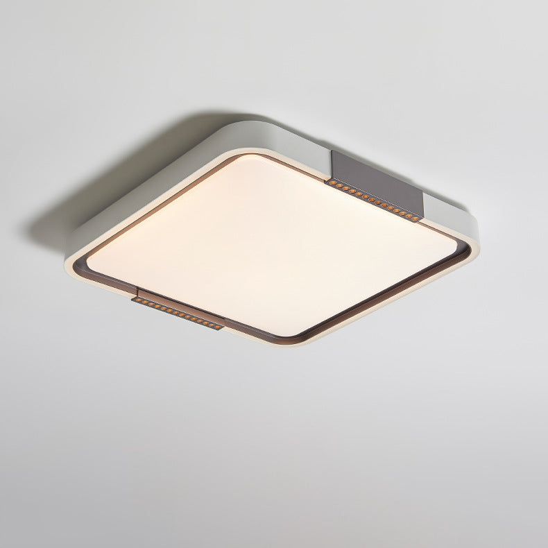 Contemporary Scandinavian Round Square Iron Acrylic LED Flush Mount Ceiling Light For Bedroom
