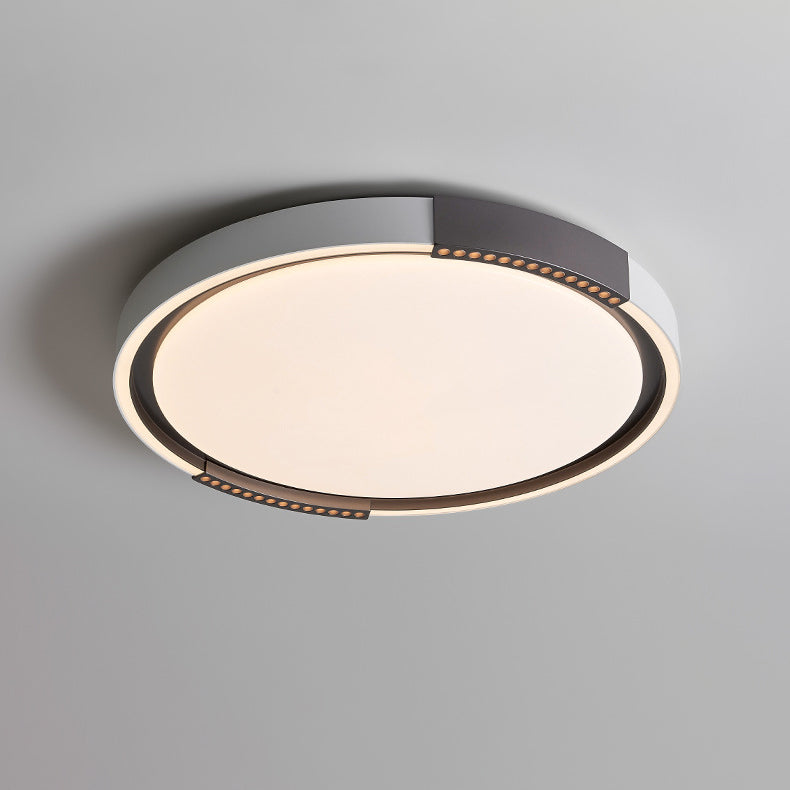 Contemporary Scandinavian Round Square Iron Acrylic LED Flush Mount Ceiling Light For Bedroom