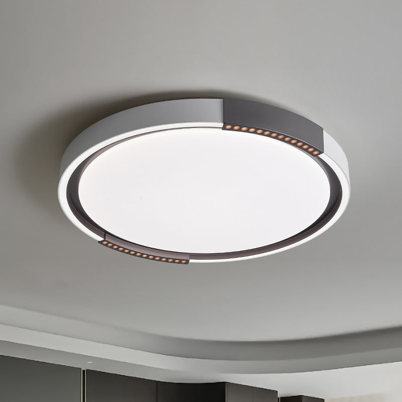 Contemporary Scandinavian Round Square Iron Acrylic LED Flush Mount Ceiling Light For Bedroom