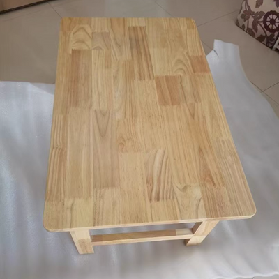 伝統的な日本の無垢材丸みを帯びた長方形のエンドテーブル 1段折りたたみデザイン リビングルーム用 