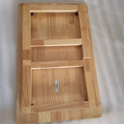 伝統的な日本の無垢材丸みを帯びた長方形のエンドテーブル 1段折りたたみデザイン リビングルーム用 