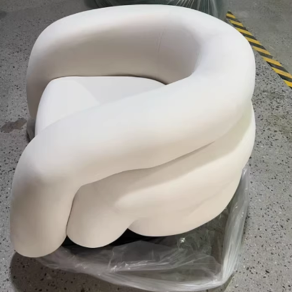 Chaise de salon semi-circulaire moderne de luxe en acier au carbone et bois massif, velours mat, avec dossier, pour salon 