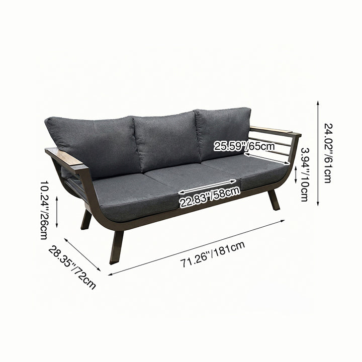 Contemporary Scandinavian Aluminum Outdoor Patio Sofa - 1/3 Seater For Balcony &amp; Outdoor