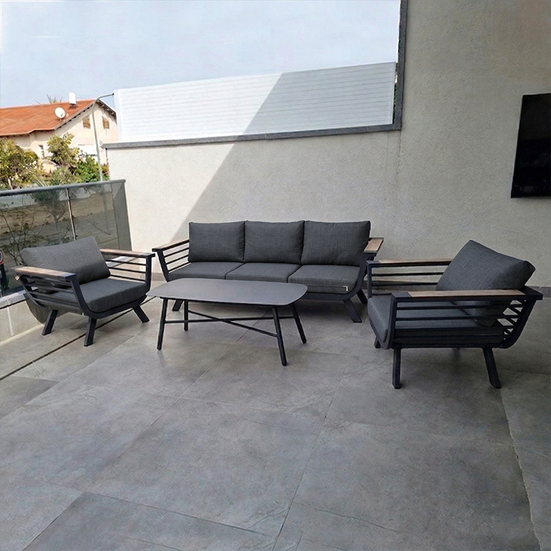 Contemporary Scandinavian Aluminum Outdoor Patio Sofa - 1/3 Seater For Balcony &amp; Outdoor