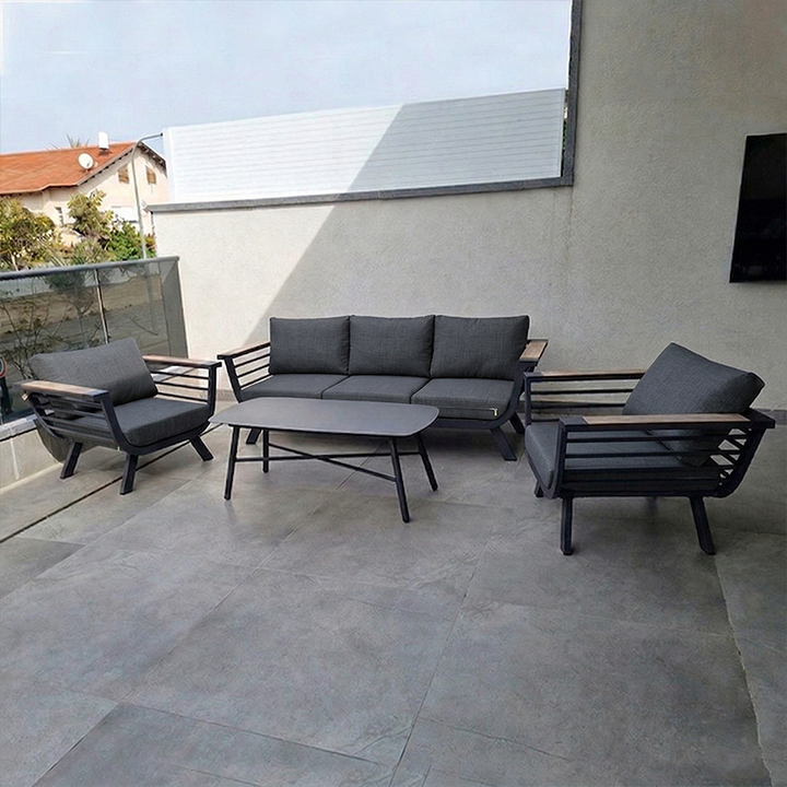 Contemporary Scandinavian Aluminum Outdoor Patio Sofa - 1/3 Seater For Balcony &amp; Outdoor