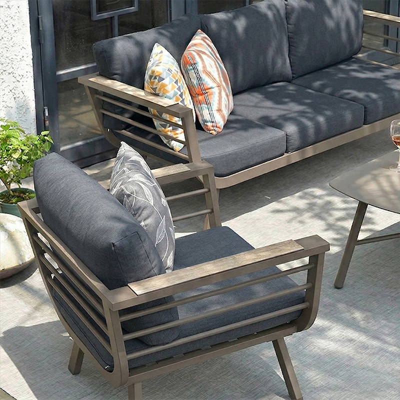 Contemporary Scandinavian Aluminum Outdoor Patio Sofa - 1/3 Seater For Balcony &amp; Outdoor