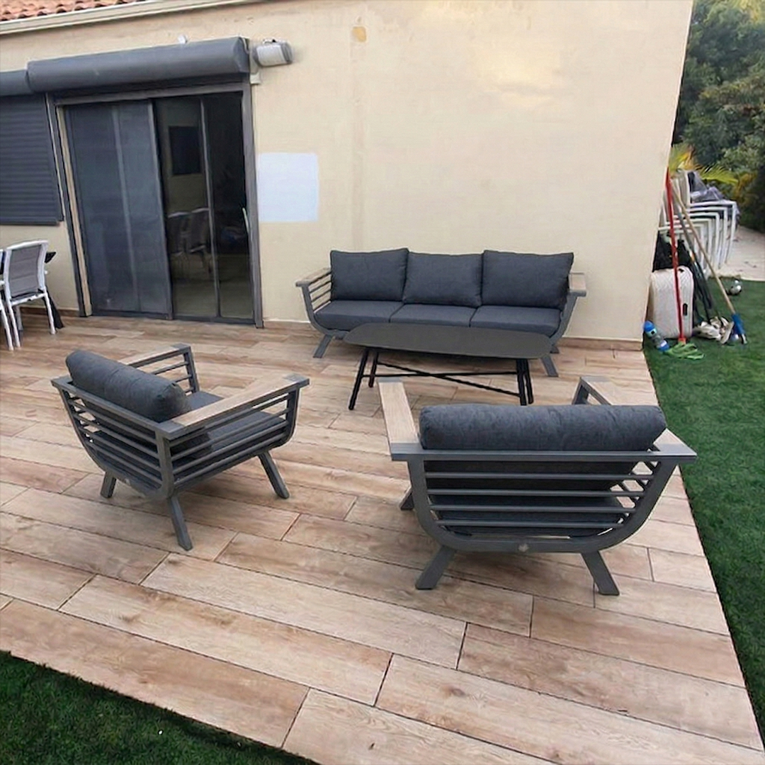 Contemporary Scandinavian Aluminum Outdoor Patio Sofa - 1/3 Seater For Balcony &amp; Outdoor