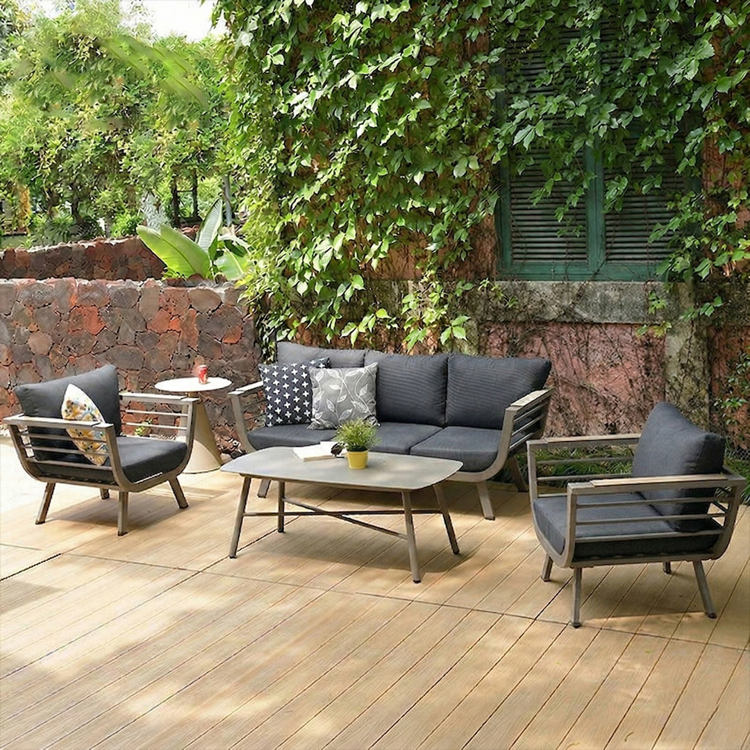 Contemporary Scandinavian Aluminum Outdoor Patio Sofa - 1/3 Seater For Balcony &amp; Outdoor