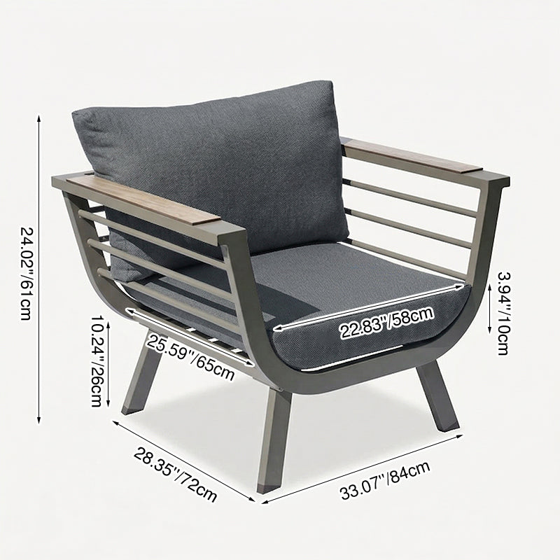 Contemporary Scandinavian Aluminum Outdoor Patio Sofa - 1/3 Seater For Balcony &amp; Outdoor