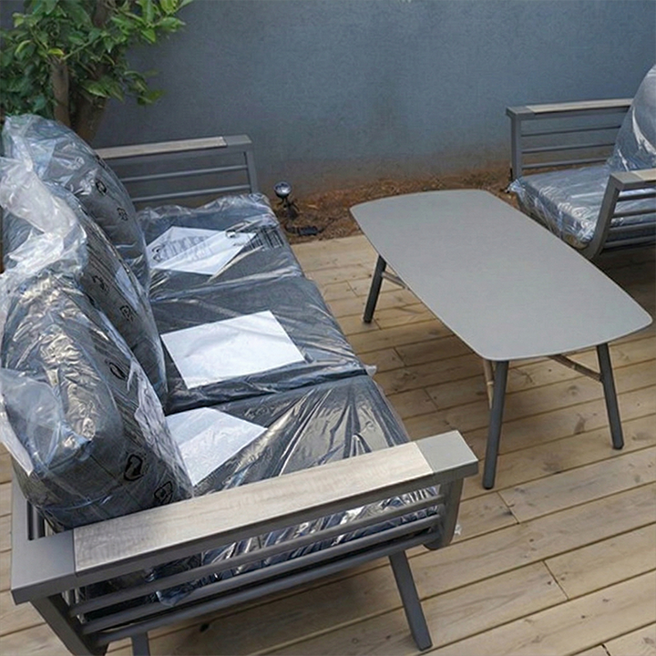 Contemporary Scandinavian Aluminum Outdoor Patio Sofa - 1/3 Seater For Balcony &amp; Outdoor