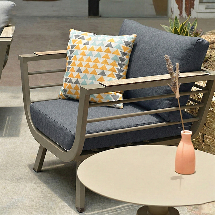Contemporary Scandinavian Aluminum Outdoor Patio Sofa - 1/3 Seater For Balcony &amp; Outdoor