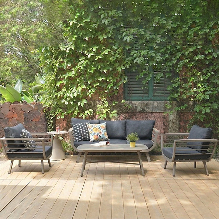 Contemporary Scandinavian Aluminum Outdoor Patio Sofa - 1/3 Seater For Balcony &amp; Outdoor