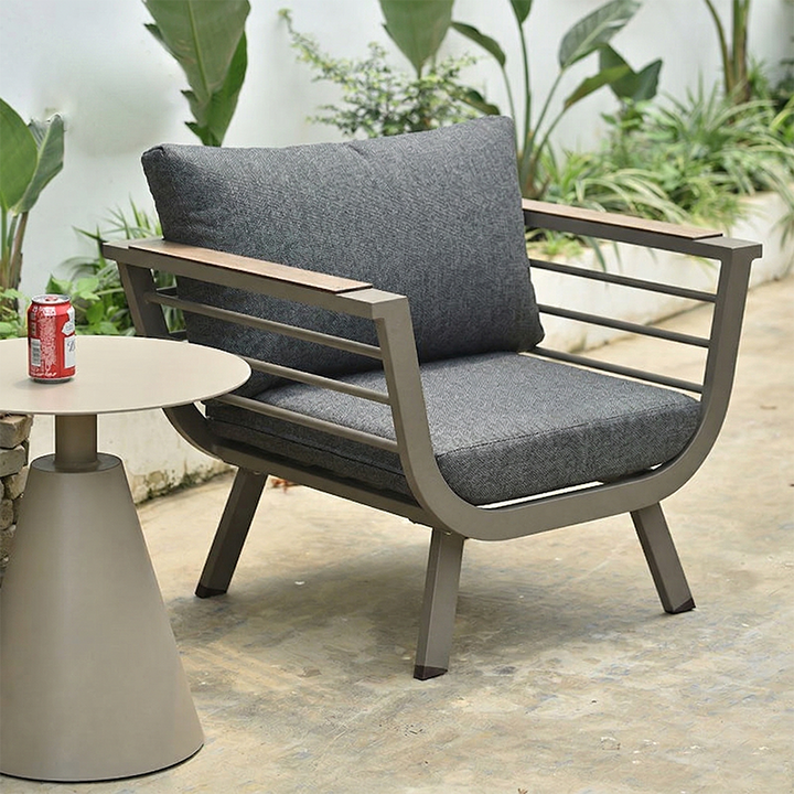 Contemporary Scandinavian Aluminum Outdoor Patio Sofa - 1/3 Seater For Balcony &amp; Outdoor