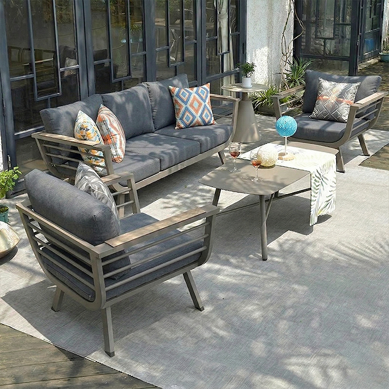 Contemporary Scandinavian Aluminum Outdoor Patio Sofa - 1/3 Seater For Balcony &amp; Outdoor