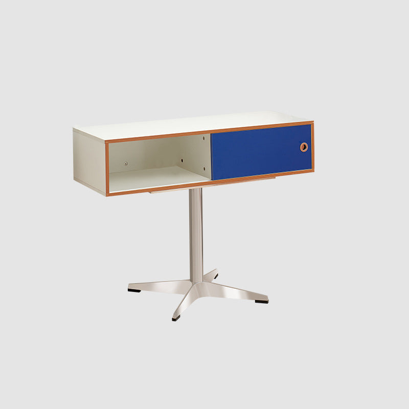 Modern Minimalist Rectangular Medium Density Fiberboard Plastic Stainless Steel Makeup Vanity 2-Drawer For Bedroom