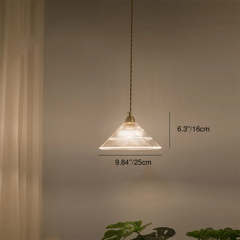 Traditional Vintage Clear Glass Flower Shape Brass 1-Light Pendant Light For Living Room