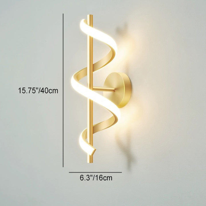 Moderne minimalistische Spiral-Hardware Aluminium Silikon LED Wandleuchte Lampe für Wohnzimmer 