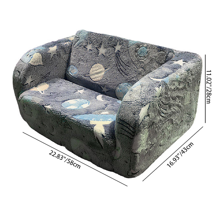 Contemporary Creative Rectangular Kids Sofa: Compressible - Freely Combinable Backrest Armrest Sleeper Sofa For Living Room