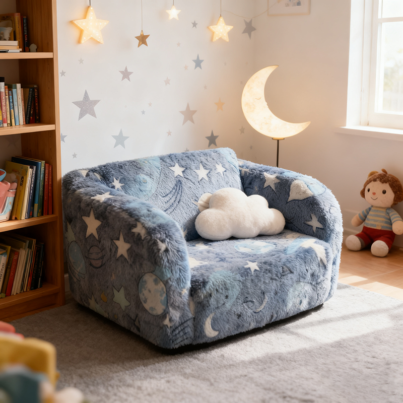 Contemporary Creative Rectangular Kids Sofa: Compressible - Freely Combinable Backrest Armrest Sleeper Sofa For Living Room