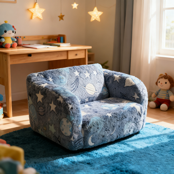 Contemporary Creative Rectangular Kids Sofa: Compressible - Freely Combinable Backrest Armrest Sleeper Sofa For Living Room