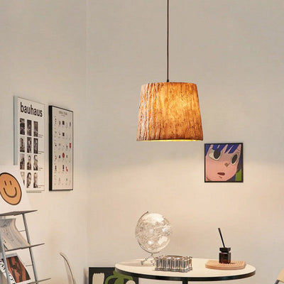 Traditioneller japanischer Harz-Eisen-Kupfer-Haus-Zylinder 1/3 Licht Insel-Licht-Kronleuchter für Esszimmer 