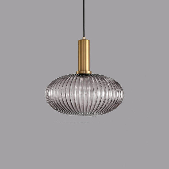 Minimalist Striped Glass Lantern 1-Light Pendant Light