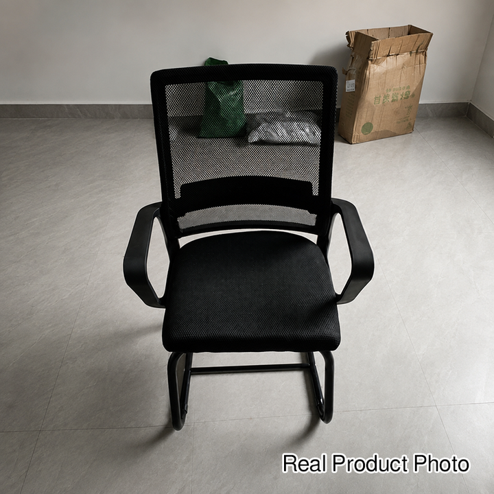 Modern Minimalist Square Rectangular Mesh Fabric Carbon Steel Desk Chair Backrest Armrest For Home Office