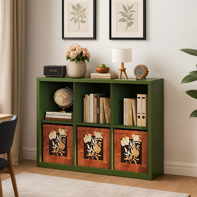 Contemporary Scandinavian Square Steel Modular Bookshelf 4/6-Cabinet For Living Room