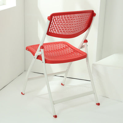 Moderna silla de escritorio de hierro y plástico minimalista sin respaldo para oficina en casa 