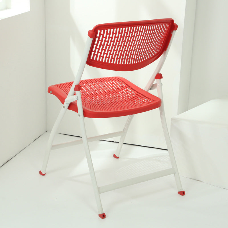 Moderna silla de escritorio de hierro y plástico minimalista sin respaldo para oficina en casa 