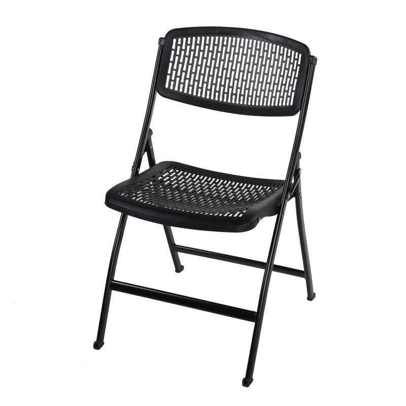 Moderna silla de escritorio de hierro y plástico minimalista sin respaldo para oficina en casa 