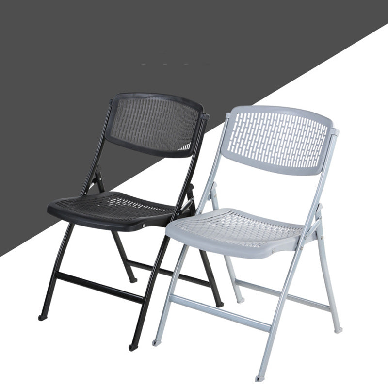 Moderna silla de escritorio de hierro y plástico minimalista sin respaldo para oficina en casa 