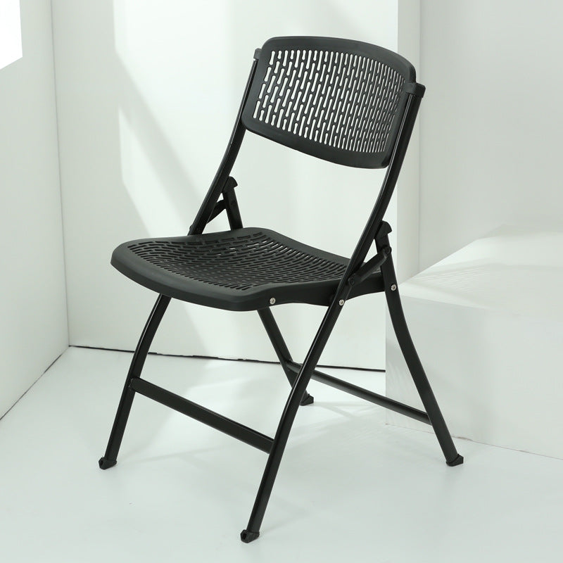 Moderna silla de escritorio de hierro y plástico minimalista sin respaldo para oficina en casa 