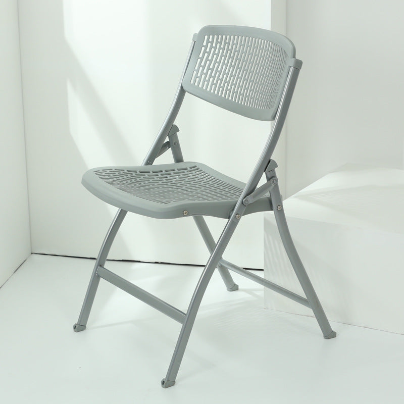 Moderna silla de escritorio de hierro y plástico minimalista sin respaldo para oficina en casa 