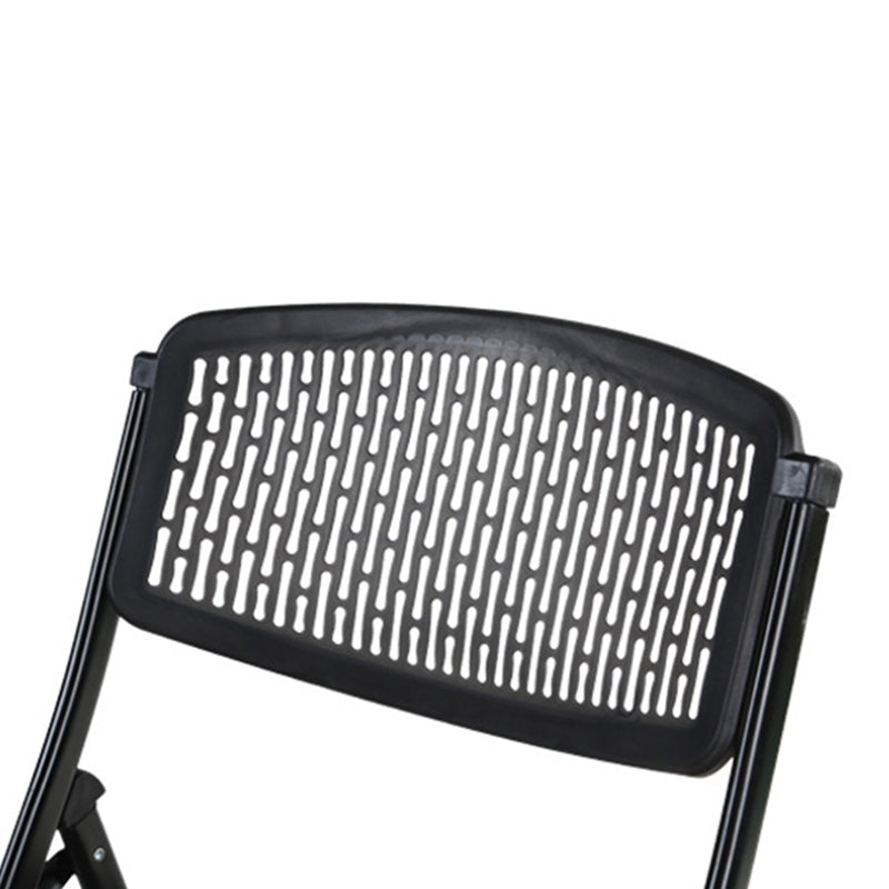 Moderna silla de escritorio de hierro y plástico minimalista sin respaldo para oficina en casa 