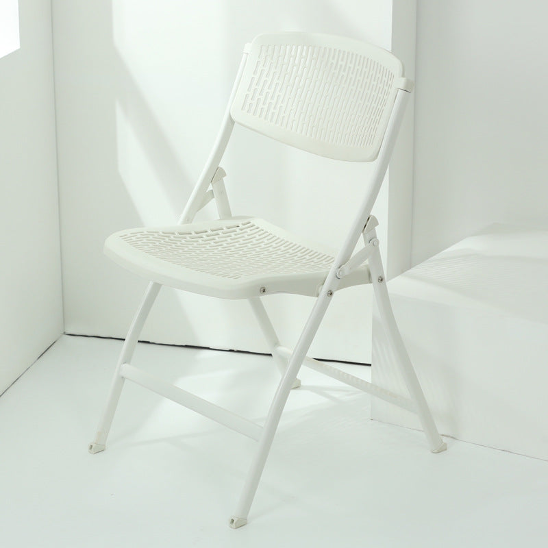 Moderna silla de escritorio de hierro y plástico minimalista sin respaldo para oficina en casa 